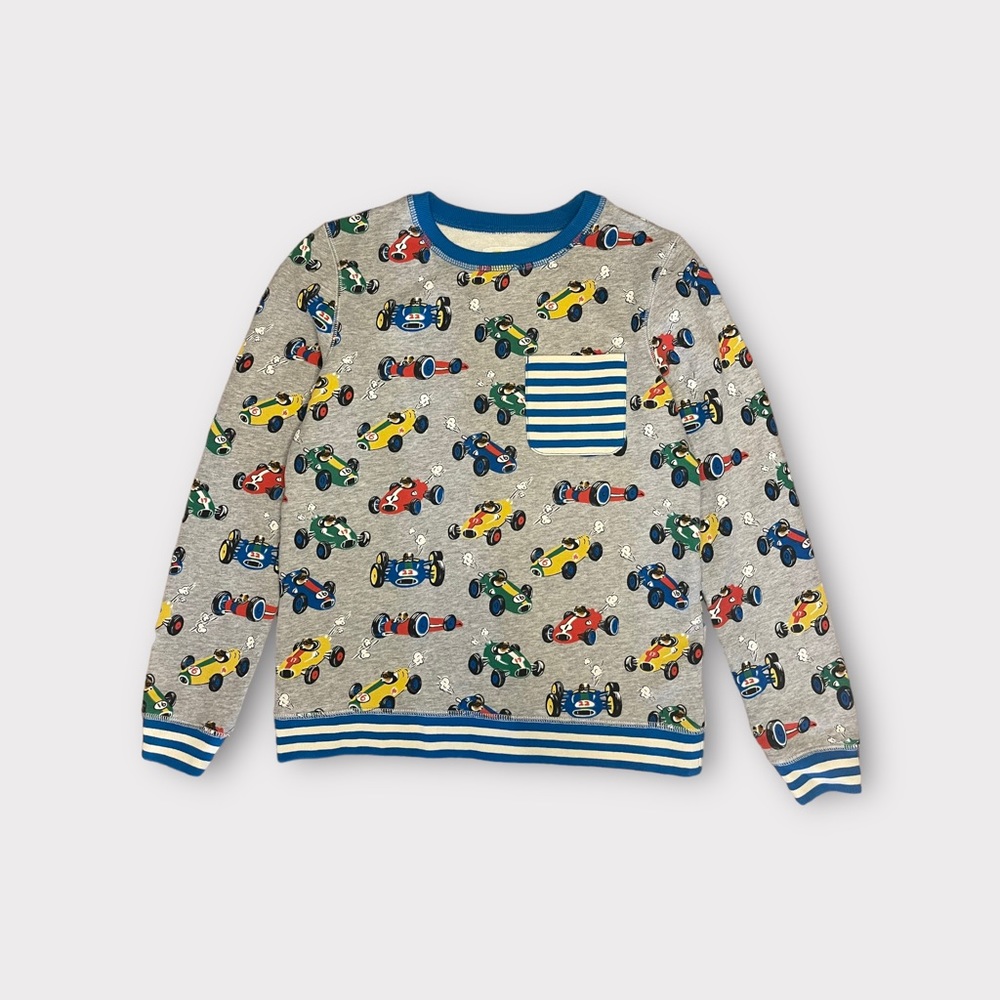 Mini Boden Racing Dog Pattern Sweater NWOT